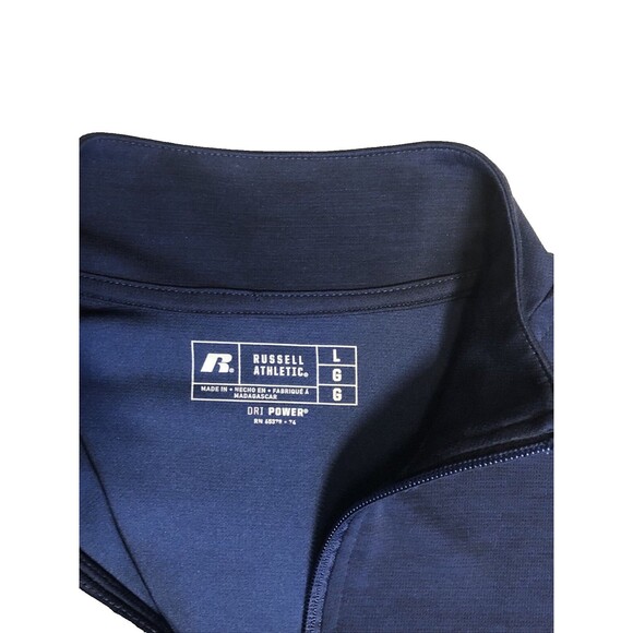 Russell Athletic Dri-power Lightweight 1/4 Zip Pullover Navy Blue Large - Picture 2 of 6